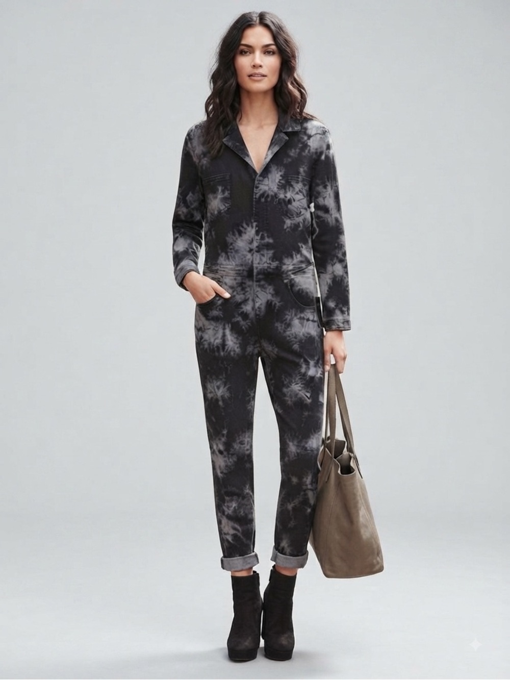 AFRM Black Tie-Dye Jumpsuit
